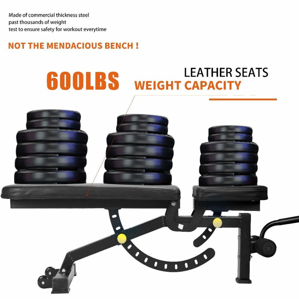 1000LBS Multi-Functional Barbell Rack Squat Power Cage With Weight Bench (SAK35822)