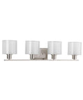 Invite 4-Light 33"w Bath Vanity Light Fixture Brushed Nickel Finish by Progress