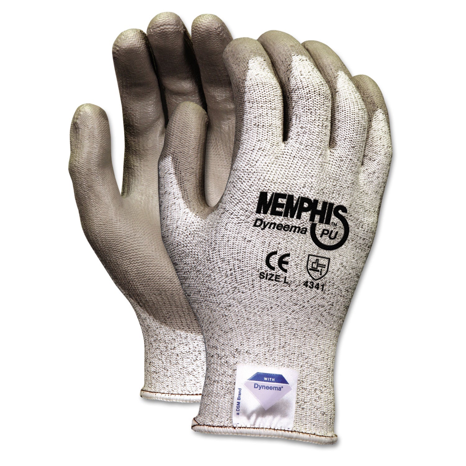 MCR Memphis Dyneema Polyurethane Gloves, Large, White/Gray, Pair