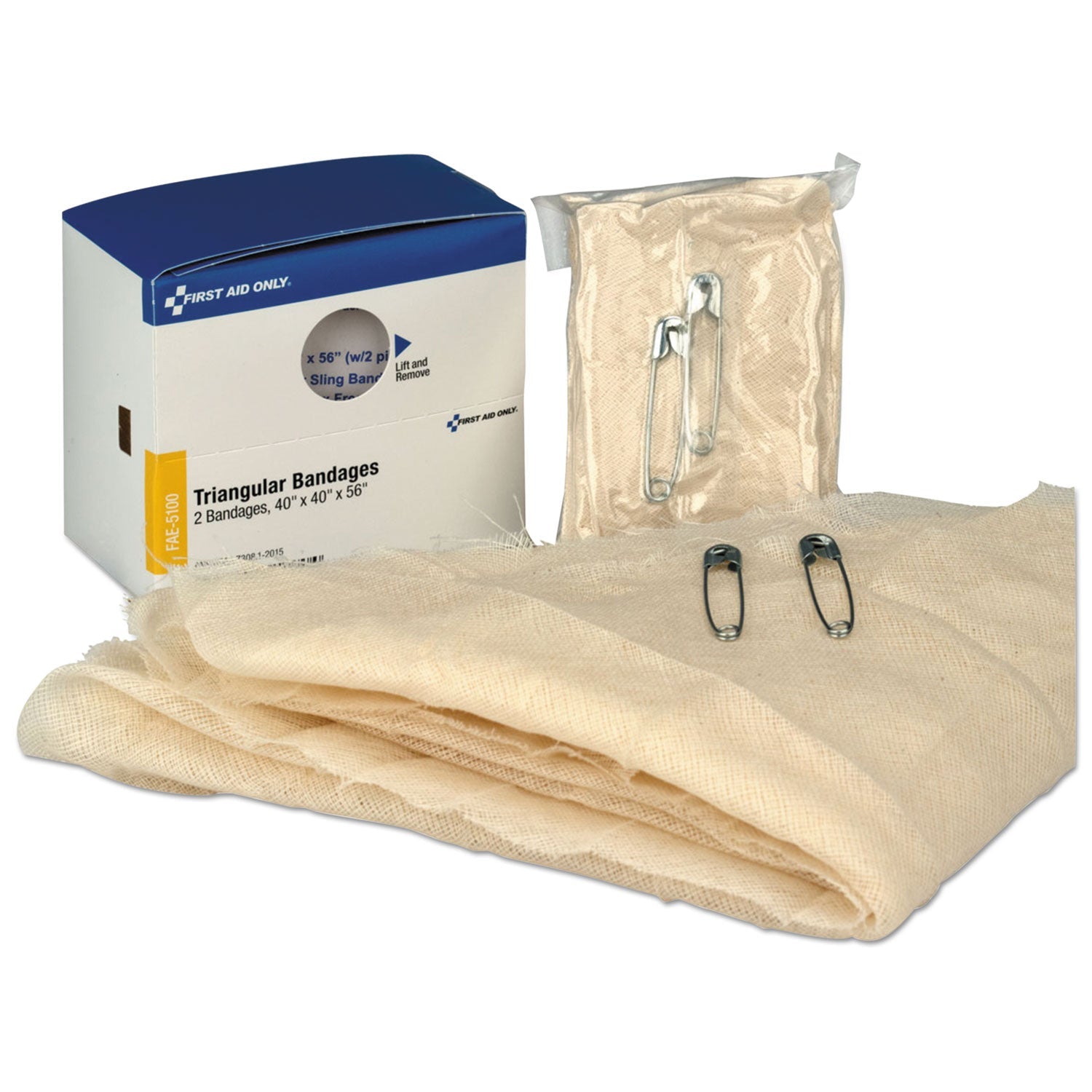 First Aid Only Refill for SmartCompliance Gen Business Cabinet, Triangular Bandages, 40 x 40 x 56, 2/Box