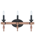 Glenwood 21"W 3-Light Aged Bronze and Distressed Oak Finish Bathroom Vanity Light Fixture