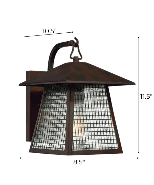 12" High, 1-Light Valiant Bronze Finish with Clear Seedy Glass Outdoor Wall Lantern
