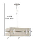 Hemsworth 4-Light 18"w Coastal Farmhouse Pendant Light Fixture Galvanized Bleached Oak Finish by Progress
