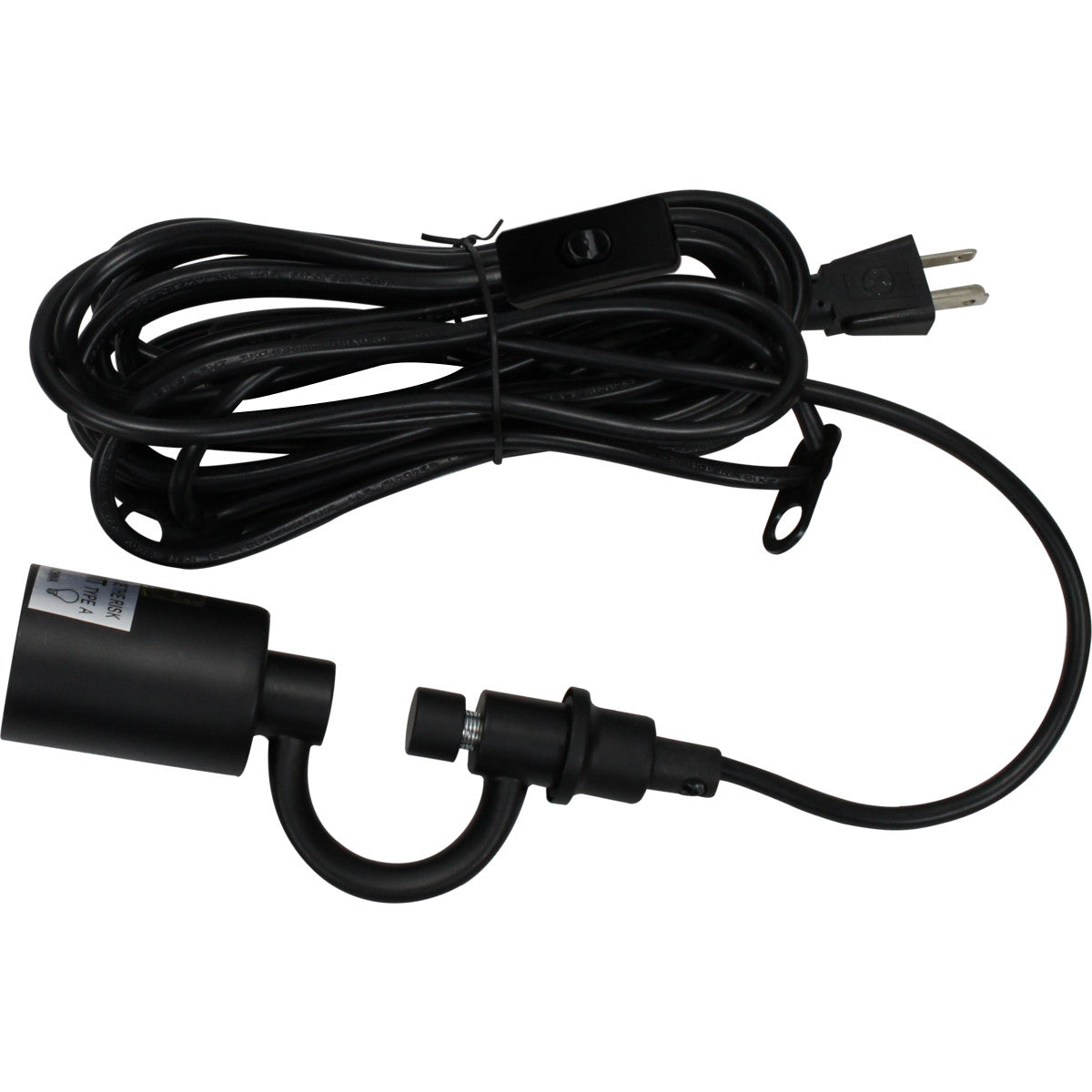 16"W 1 Light Swag Plug-In Pendant  Textured Oatmeal Shade Black Cord