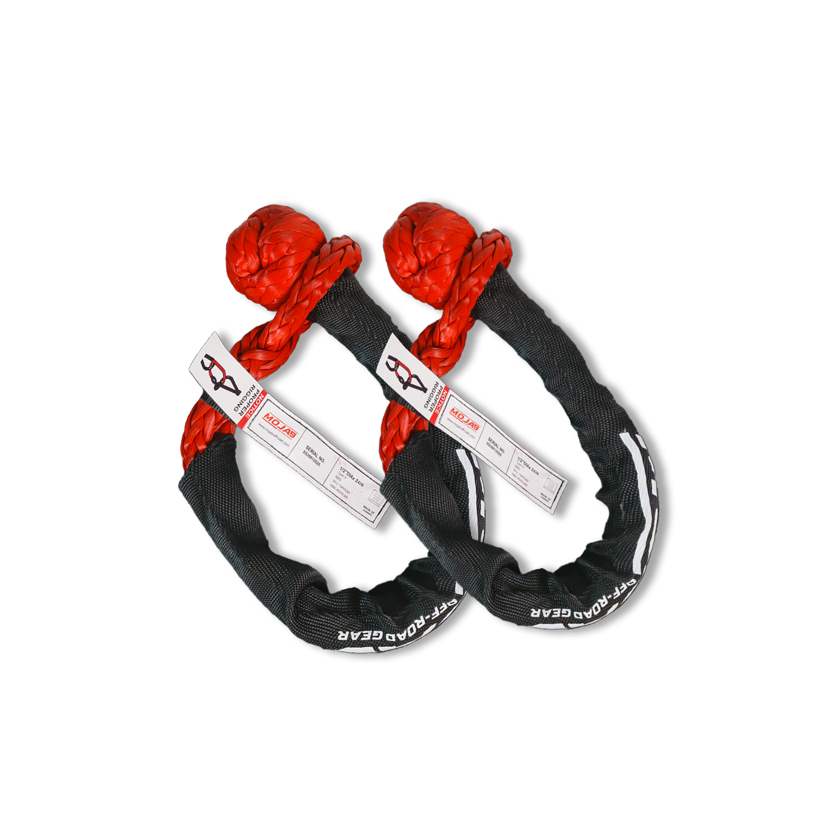 Soft Shackle 1/2'' x 24” with sleeve and bag (Set of 2 Shackles) (Lifetime Warranty)