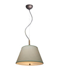16"W Gold-laced Cafe Pendant Light with Textured Oatmeal Slotted Pendant Empire Shade and Diffuser