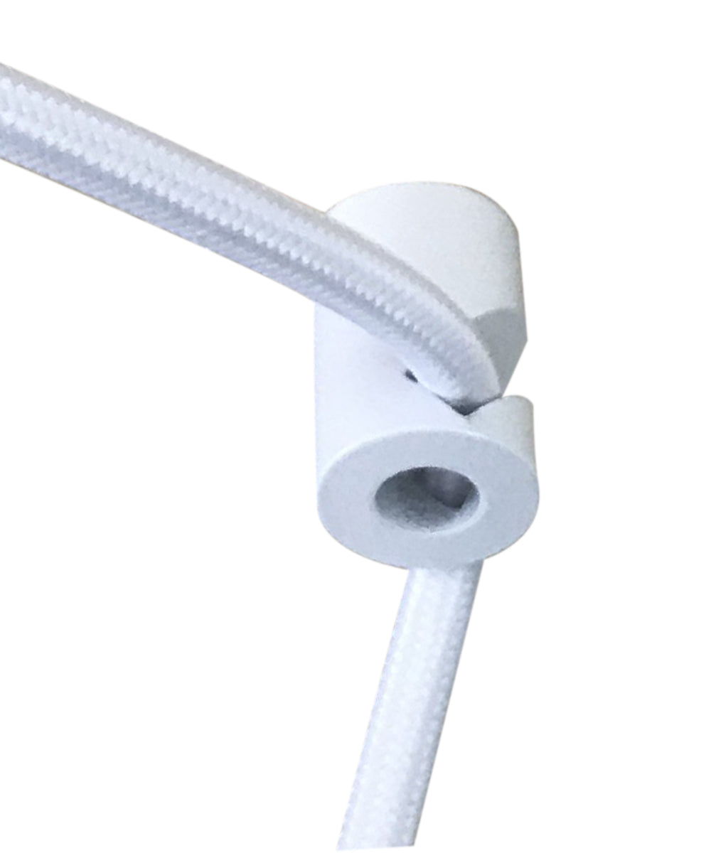 1 Light Swag Plug-In Pendant 16"w Textured Oatmeal Shade, 17' White Cord