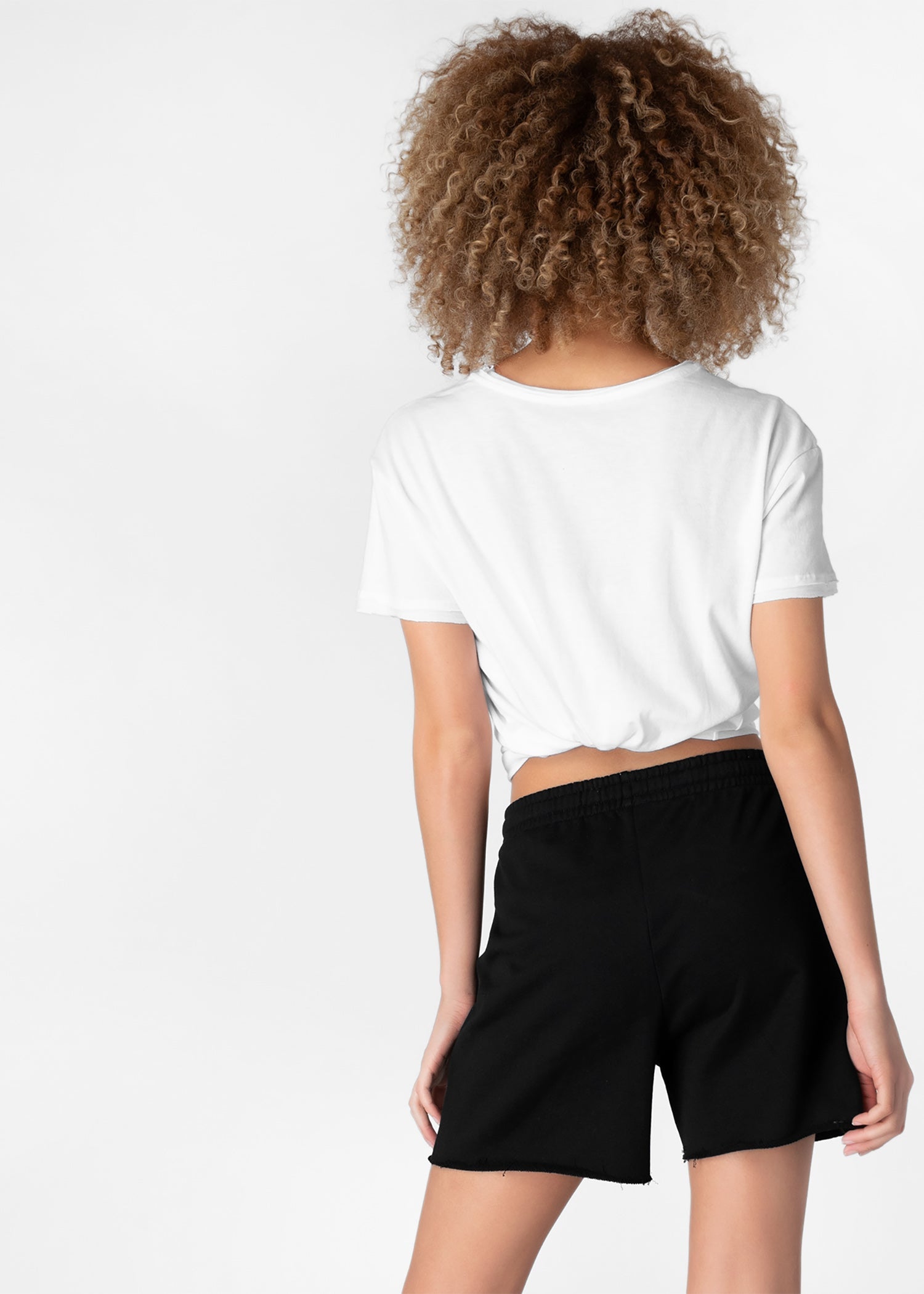 Black | Womens Raw Edge Short